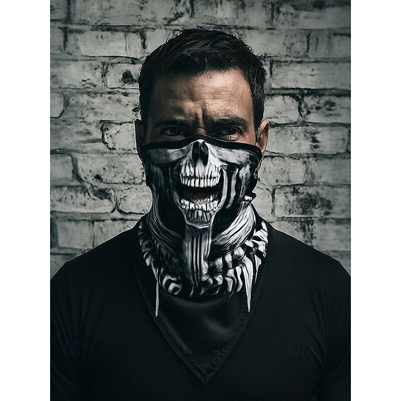 Men's Halloween Skull Mask - Horror Printed Bandana Neck Gaiter, Lightweight and Breathable Fabric, Suitable for Cosplay, Masquerade and Outdoor Cycling2