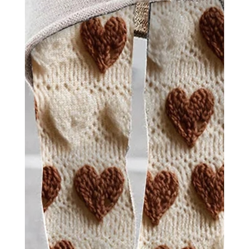 Women's Pants Trousers Leggings Cozy Leggings Streetwear Casual Full Length High WaistPantsHalloween Heart Elastic Waist Print Breathability Comfortable Stretchy Vacation Street Daily Wear Khaki2