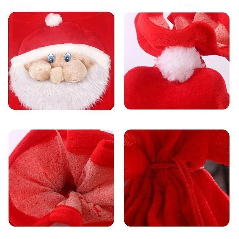 Christmas Decoration Santa Large Sack Stocking Big Gift Bags Extra Large Thick Gold Velvet Classic Holiday Costume for Christmas Party Performance Festive Dress Up Accessory2