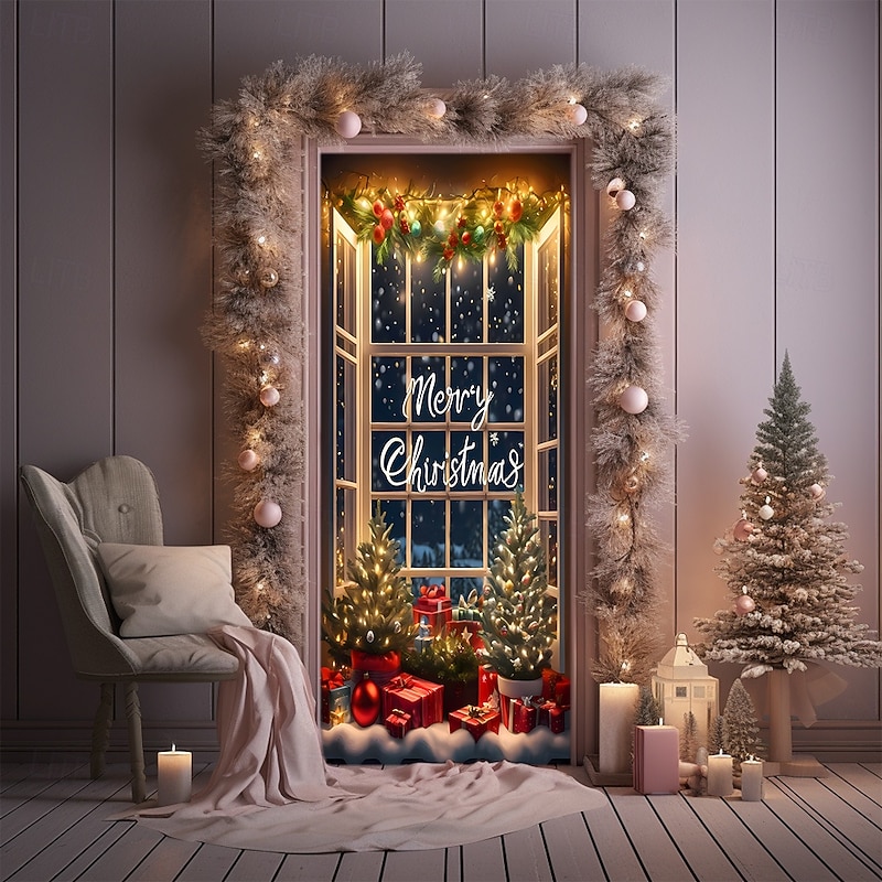 Christmas Tapestry Posters Door Cover Christmas Shop Cute 3D Party Dorm Teens Room College Dorm Guys Man Cave Frat Bedroom Shooting Backgrounds Home Decor2
