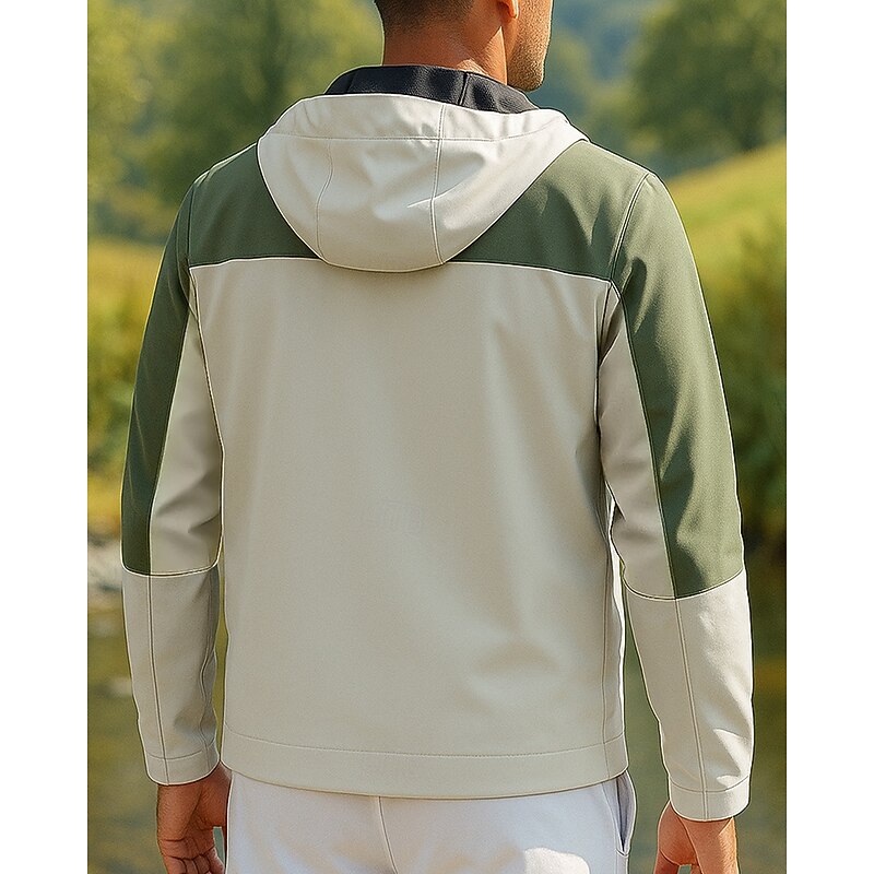 Men's Windbreaker Softshell Jacket Hiking Jacket Outdoor Waterproof Windproof Hiking Outfits Hiking Clothes Spring Autumn / Fall Top Fishing Camping / Hiking / Caving Running Patchwork White Red2