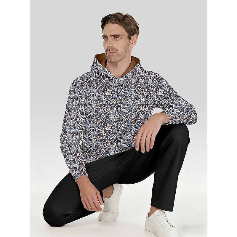 Men's Golf Polo Shirt Brown Long Sleeve Top Golf Attire Clothes Outfits Wear Apparel