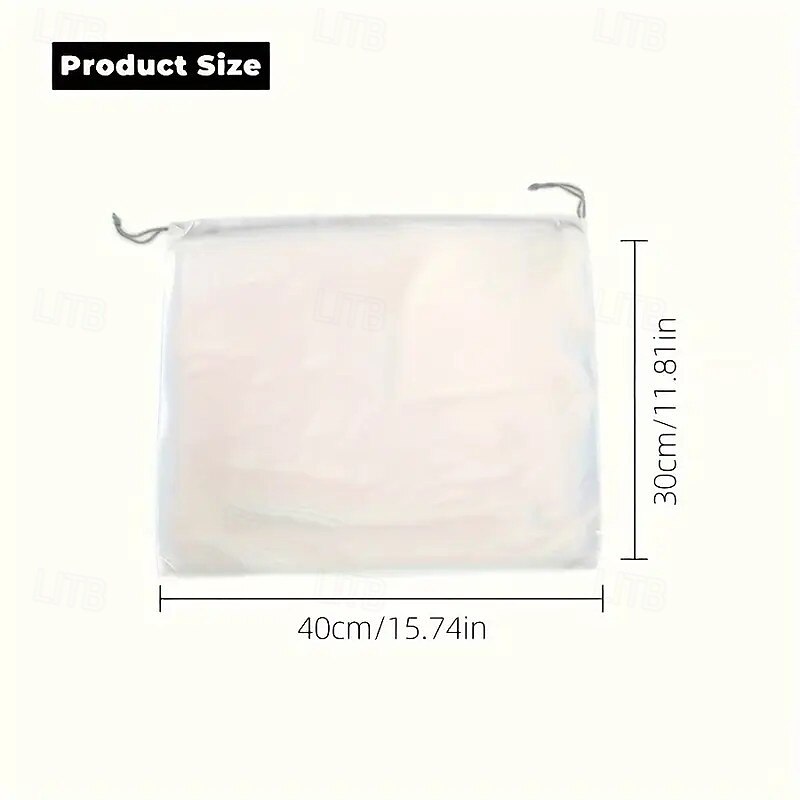 5/10PCS High Quality White Satin Drawstring Bag - Soft and Smooth Dustproof Storage Bag Suitable for Handbags Wigs and Underwear - Machine Washable 15.74x11.81 inches Elegant Gloss Surface Wig4