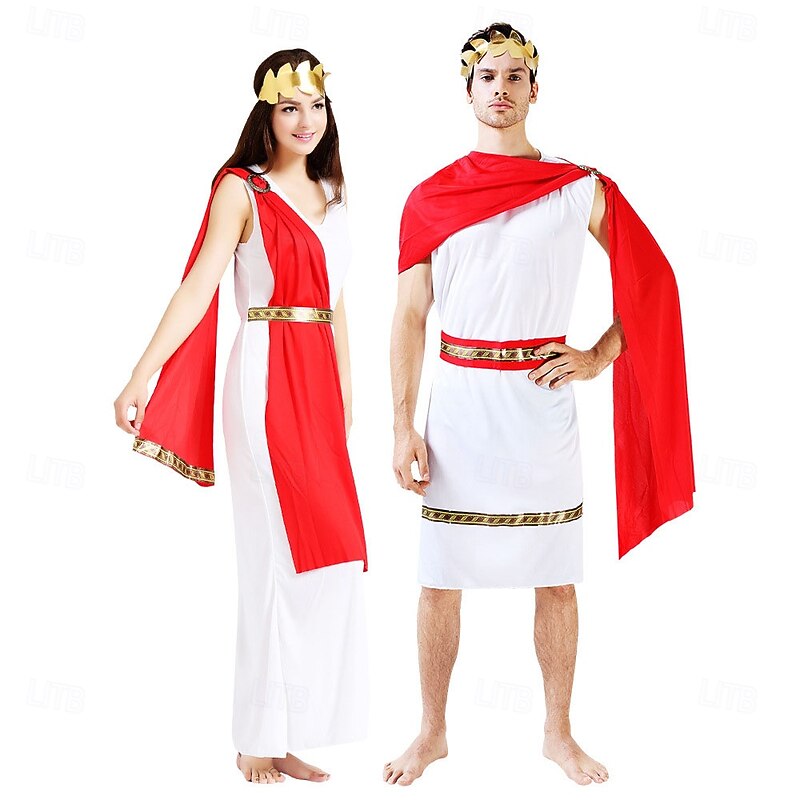 Goddess Halloween Dress Fancy Costume Couples' Costumes Ancient Greek Adults' Women's Halloween Carnival Performance Party Easy Halloween Costumes Dress Up