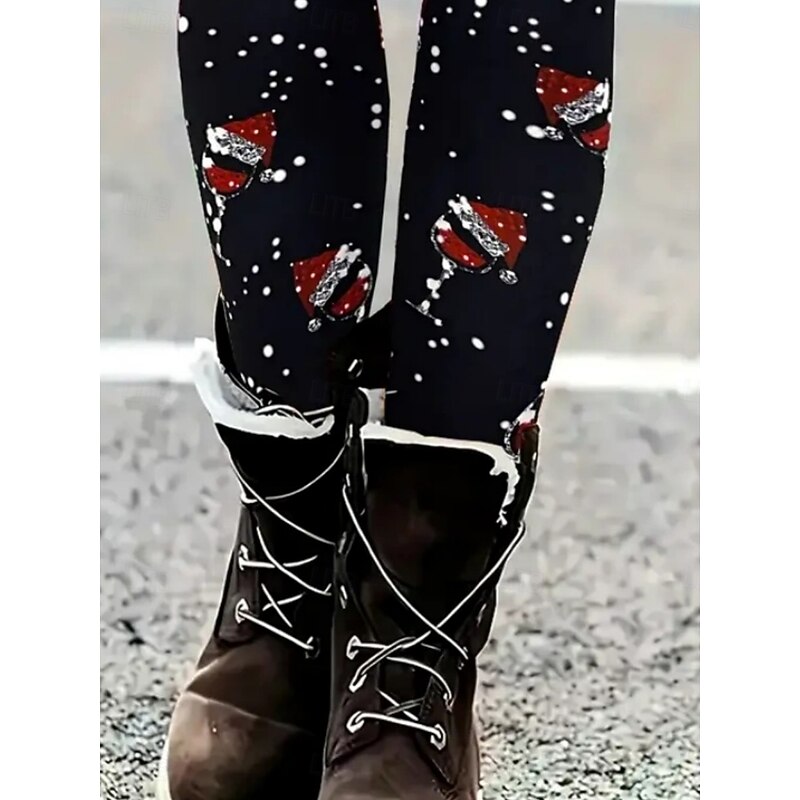 Women's Chinos Leggings Cozy Leggings Vacation Casual Full Length High WaistPantsUgly Christmas Graphic Printing Thermal Warm Comfortable Stretchy Vacation Street Causal Black Spring Fall Winter Slim3