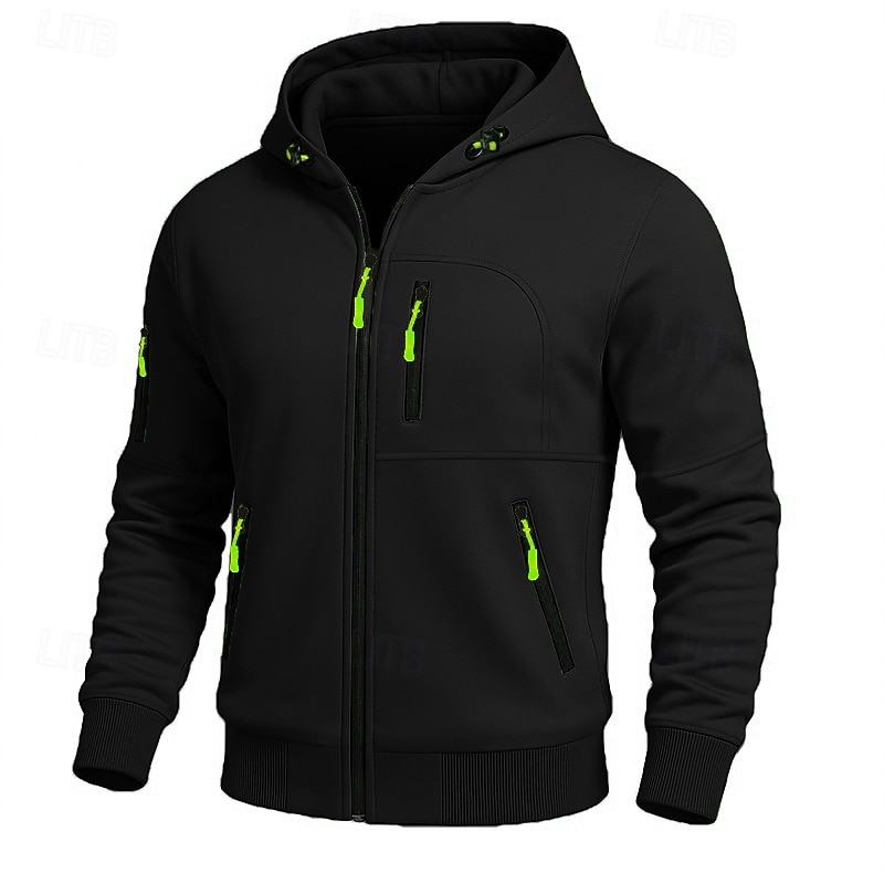 Men's Hoodie Full Zip Hoodie Fleece Hoodie Tactical Hoodie Black White Army Green Burgundy Navy Blue Hooded Plain Zipper Sports & Outdoor Casual Daily Streetwear Cool Sportswear Fall Spring &  Fall4