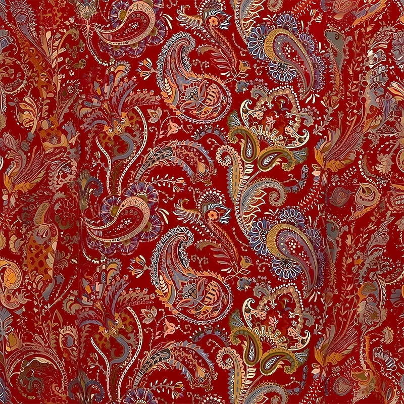 Men's Paisley Print T Shirt Henley Shirt Long Sleeve Designer Retro Vintage Casual Street Casual Daily Summer Spring Fall Red Blue Henley Henley T-Shirt3