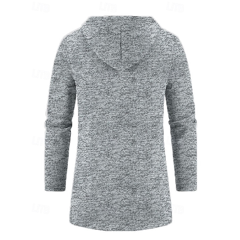 Men's Overcoat Trench Coat Long Trench Coat Vacation Daily Spring Winter Polyester Windproof Warm Outerwear Clothing Apparel Fashion Classic Plain Pocket Hooded Zipper4