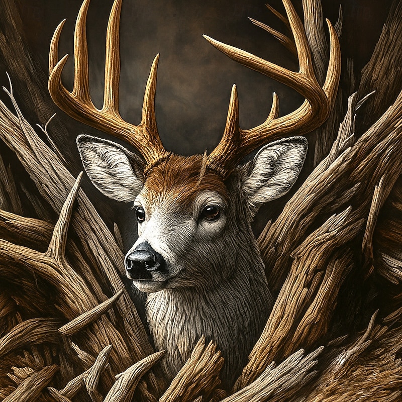 Men's Deer Sweatshirt Hunting Crew Neck Outdoor Sports Outdoor Brown Crewneck 3D All Seasons Designer2