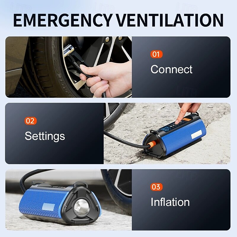 Car Starter Power Bank Car Tire Compressor Portable Charger Car Jump Starter Air pump Booster Auto Emergency Start3