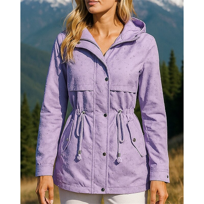 Women's Outdoor Jacket Hiking Jacket Raincoat Outdoor Waterproof Windproof Quick Dry Breathable Hiking Outfits Hiking Clothes Spring Autumn / Fall Jacket Hunting Climbing Camping / Hiking / Caving3