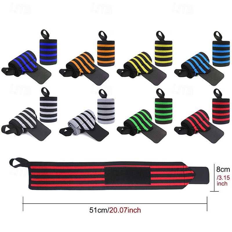 Women Men Adjustable Striped Wrist Brace Sport Wrist Support 2 PC Wrist Compression Strap For Tendonitis Weightlifting2