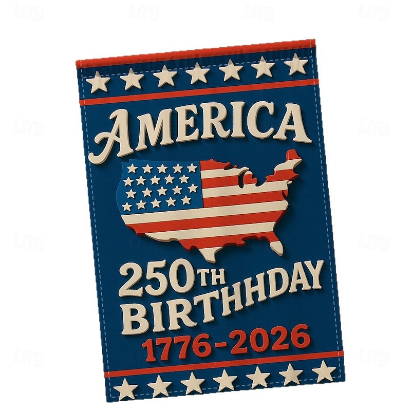 1776-2026 USA 250th Anniversary Garden Flag, Patriotic American Yard Banner for Independence Day, Outdoor House, Lawn, or Birthday Decoration2
