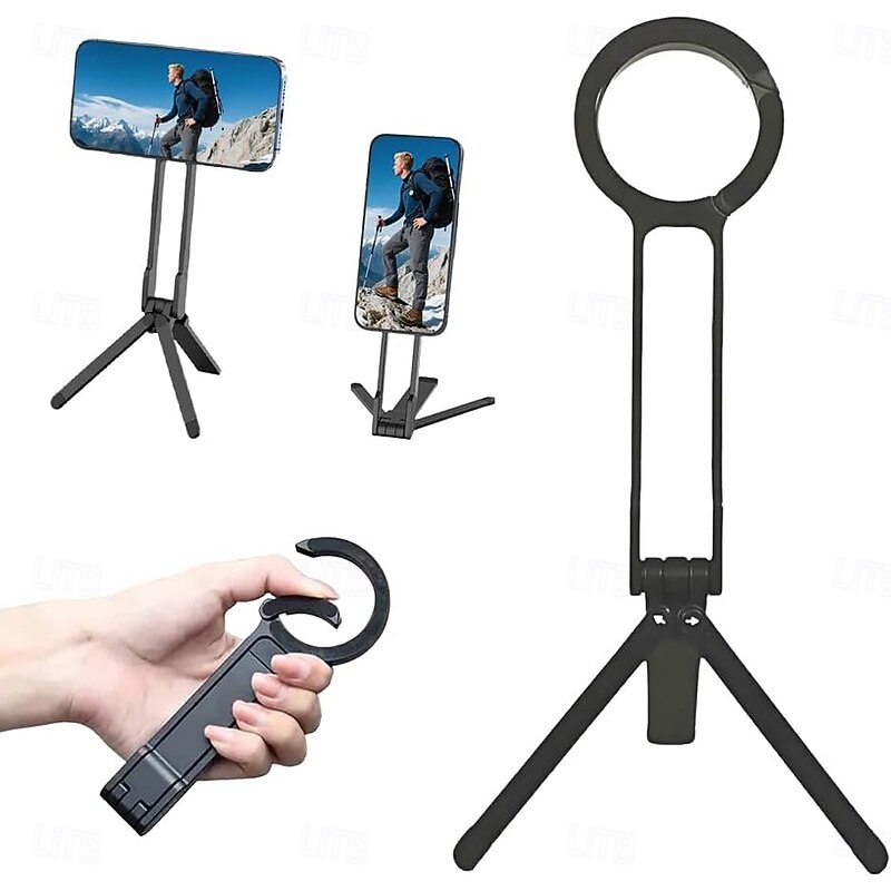 Strong Magnetic Phone Tripod for iPhone, 2025 New Portable Phone Tripod Stand for iPhone 16/15/14/13/12 Plus Pro Max Series, 360 Degree Rotating for Tripods Mount for Outdoor Activities