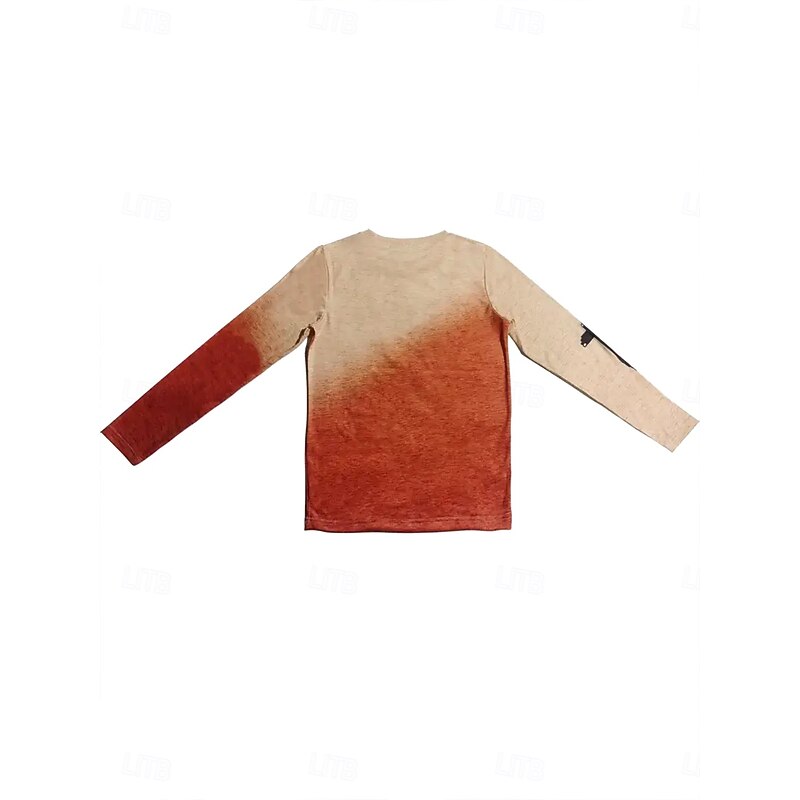 Women's T Shirt Graphic Gradient Letter Vintage Stylish Classic Long Sleeve Crew Neck Regular Tops Daily Print Light Brown Purple Gray Light Blue Spring Fall Winter3