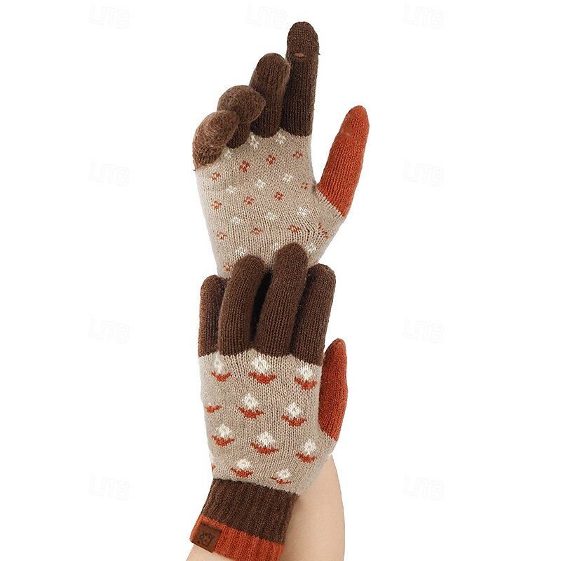 Women's Knitted Winter Gloves with Touchscreen Function, Warm Wool Mittens in Multiple Colors, Christmas Gift for Outdoor, Casual and Holiday Wear3