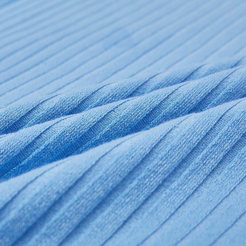 Men's T Shirt Ribbed Knit tee Tee Top Long Sleeve Shirt Long Sleeve Stand Collar Half Zip Spring Fall Winter Plain Pit Strip Fashion Designer Basic Knitting Vacation Street Casual Black Wine Blue Top3