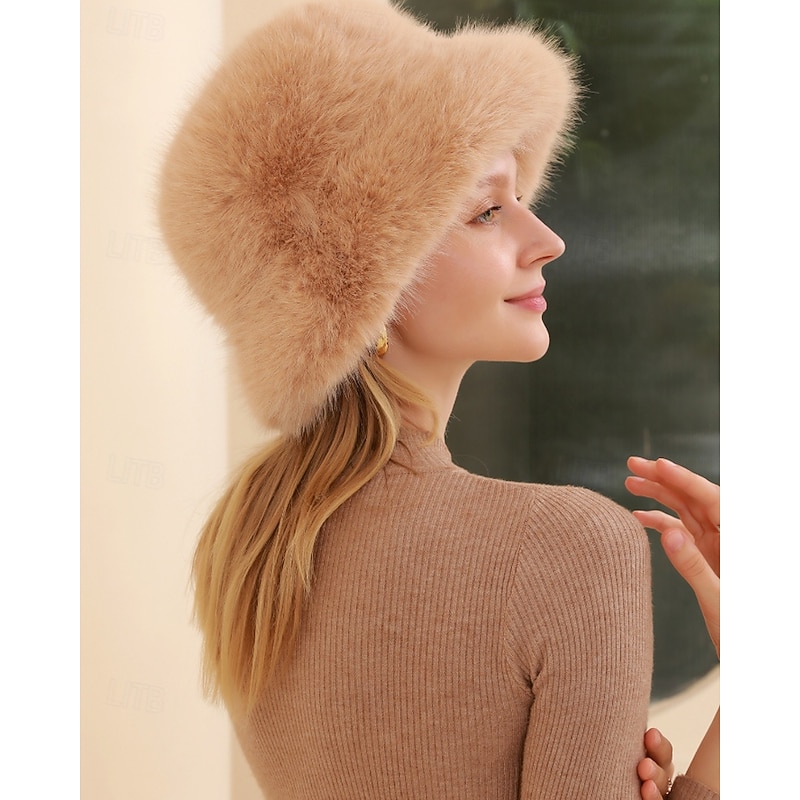 Women's Bucket Cloche Hat Daily Holiday Solid Color Polyester Casual Warm 1 PC