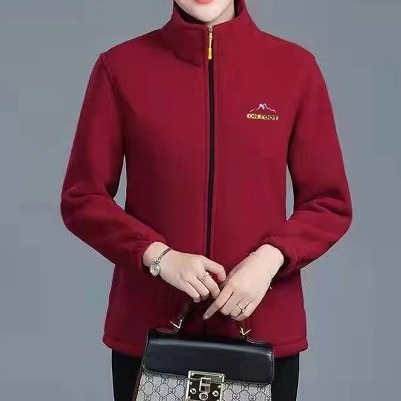 Women's Full Zip Jacket Windproof Warm with Pockets Long Sleeve Sports Solid Color Top For Gym Outdoor Running Activewear2