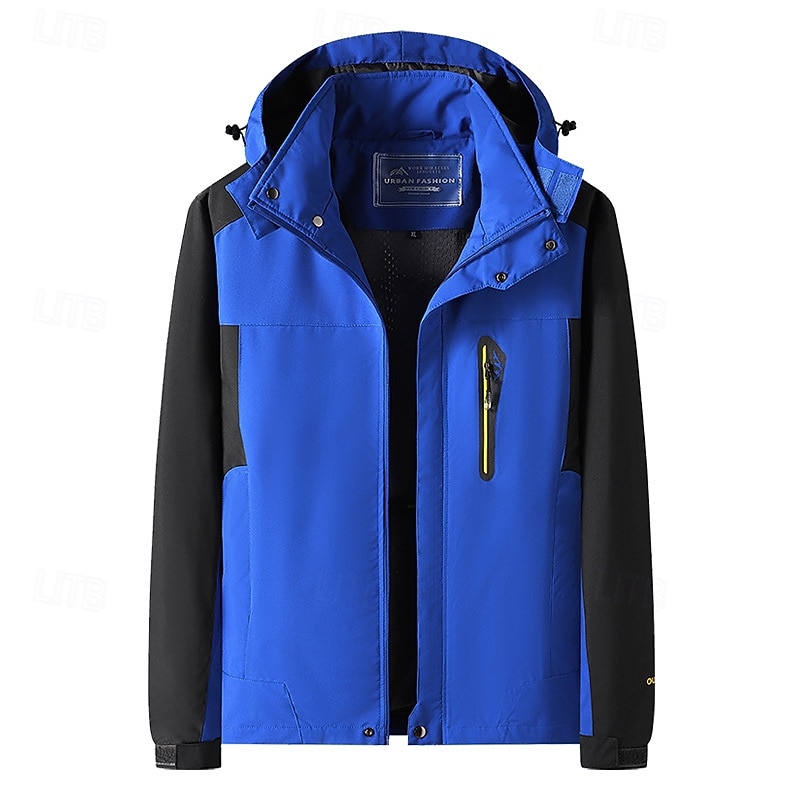 Men's Softshell Jacket Hiking Jacket Thermal Jacket Outdoor Waterproof Windproof Hiking Outfits Hiking Clothes Winter Autumn / Fall Top Camping / Hiking / Caving Running Patchwork Black Army Green Red