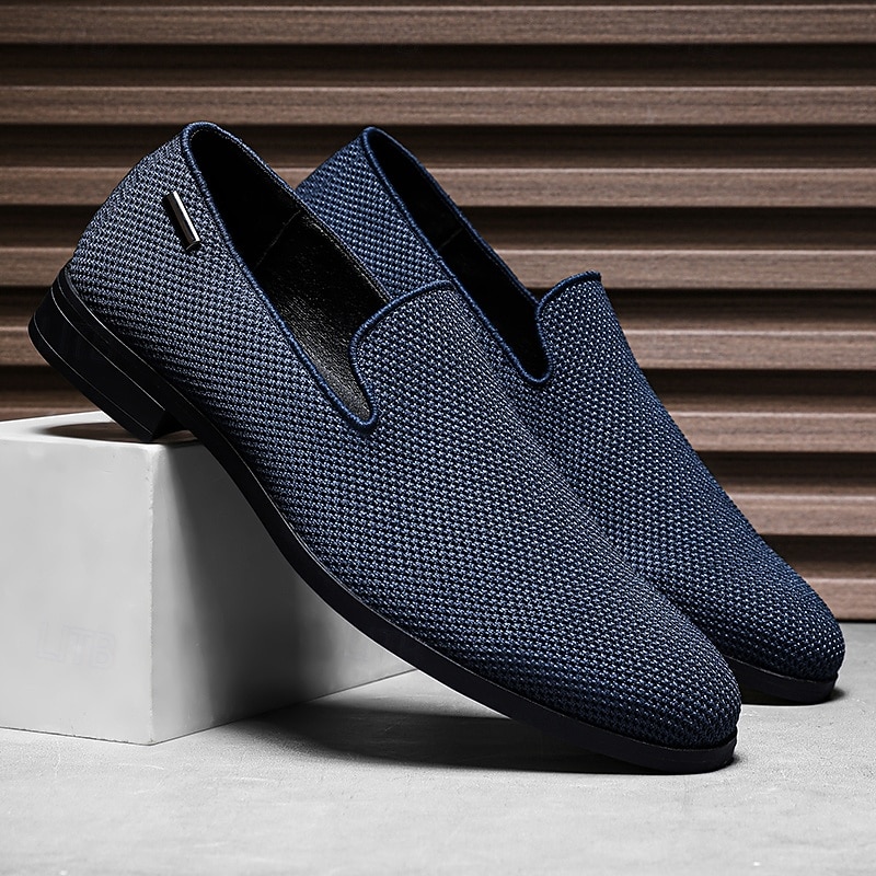 Men's Red Breathable Knit Slip-On Shoes, Lightweight Casual Walking Loafers for Summer, Travel and Streetwear Fashion2