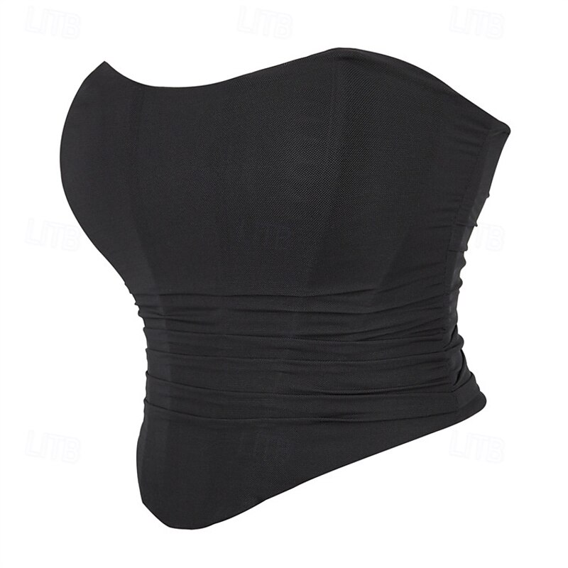 Women's Corset Shapewear Waist Cincher Shapewear Sexy Corset Sexy Sweet Pure Color Ruched Irregular Hem Mesh Vacation Party Street Sleeveless Cold Shoulder Black White Pink Summer Spring Fall Slim2