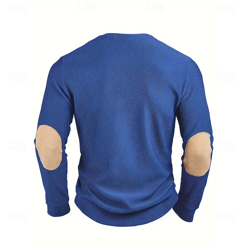 Men's Sweatshirt Black Blue Gray Henley Color Block Patchwork Sports & Outdoor Daily Holiday Polyester Corduroy Streetwear Basic Casual Spring Fall Clothing Apparel Hoodies Sweatshirts3