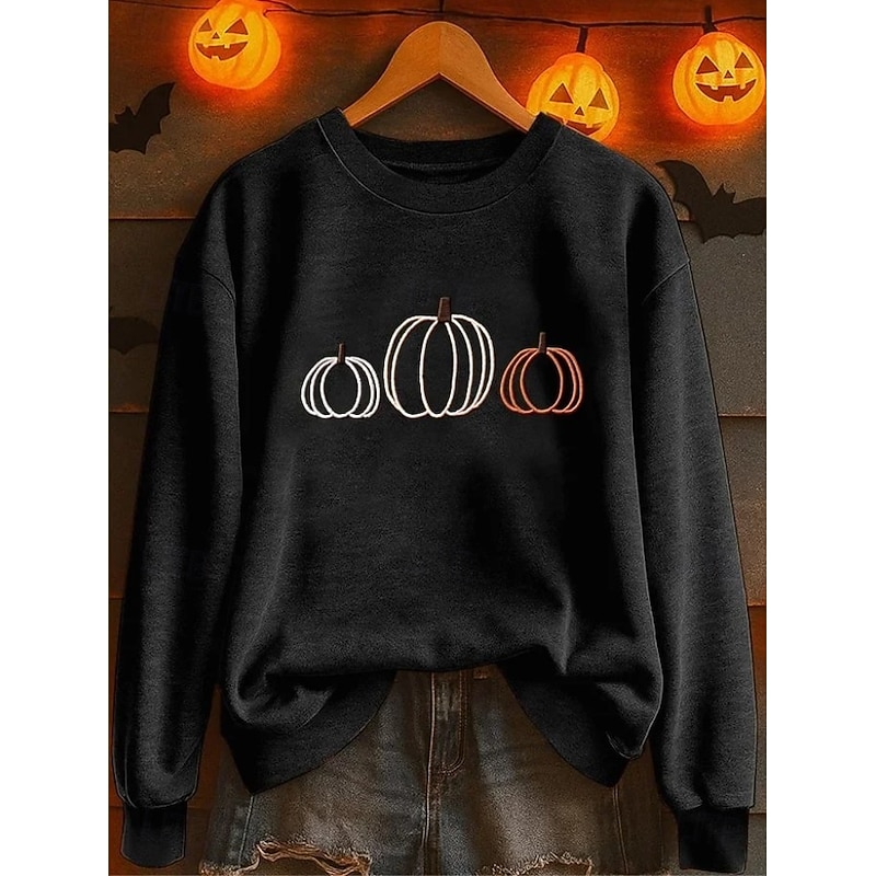 Women's Pullover Sweatshirt Floral Graphic Fashion Casual Long Sleeve Crew Neck Regular Tops Street Dailywear Casual Print Black Orange Brown Fall Winter3