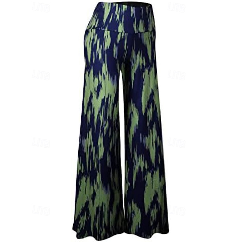 Women's Culottes Wide Leg Chinos Streetwear Casual Full Length Medium Waist Floral Elastic Waist Printing Comfy Stretchy Vacation Street Daily Dark Gray White Dark navy Khaki Fall Winter Regular Fit2