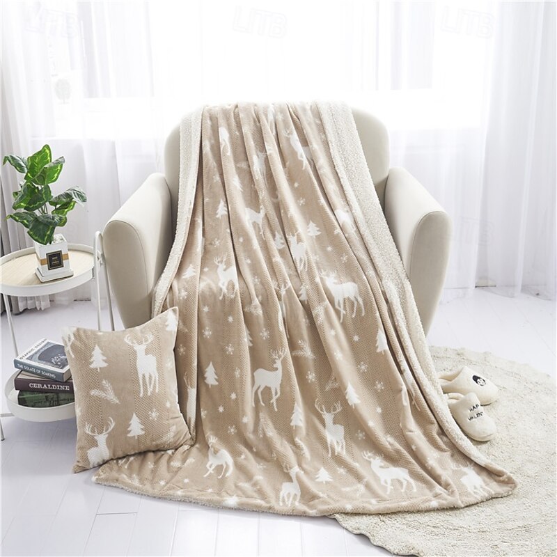 Winter Red Single-Layer Christmas Flannel Blanket, Nap Throw, Halloween and Air-Conditioning Cozy Blanket4