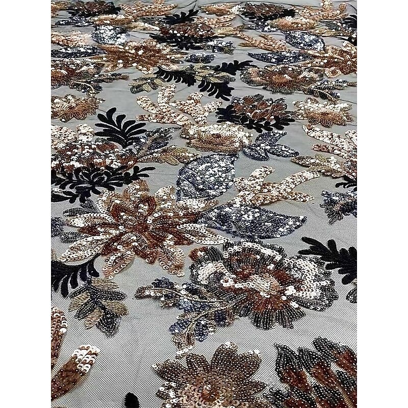 Floral Sequin Applique A-Line Mother of the Bride Shirt Dress Elegant Shirt Collar Floor Length Taffeta Half Sleeve with Bow(s) Sequin Appliques4