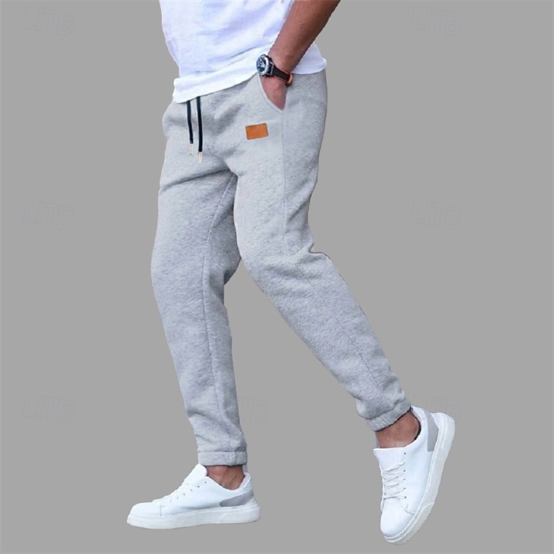 Men's Sweatpants Joggers Trousers Drawstring Pocket Elastic Waist Plain Comfort Sports Outdoor Daily Fashion Casual Black Navy Blue Micro-elastic
