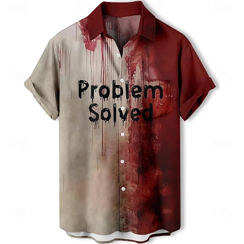 Halloween Hawaiian Shirts Aloha Shirt Button Down Shirt Print For Men's Adults' Halloween Carnival Masquerade 3D Print Party Halloween3