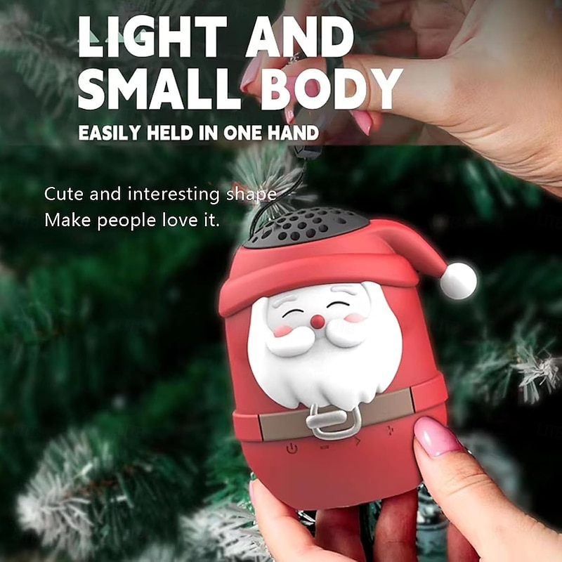 Santa Claus Bluetooth Speaker, Portable Mini Waterproof Speaker, Bluetooth Speakers Christmas Decor, Wireless Speakers, Support TF Card, Lanyard Design for Hiking, Biking, Trip4
