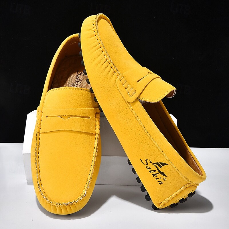 Men's Yellow Loafers Lightweight Slip-On Driving Moccasins Casual Fashion Shoes for Summer Travel, Beach Outings, Parties and Everyday Style2
