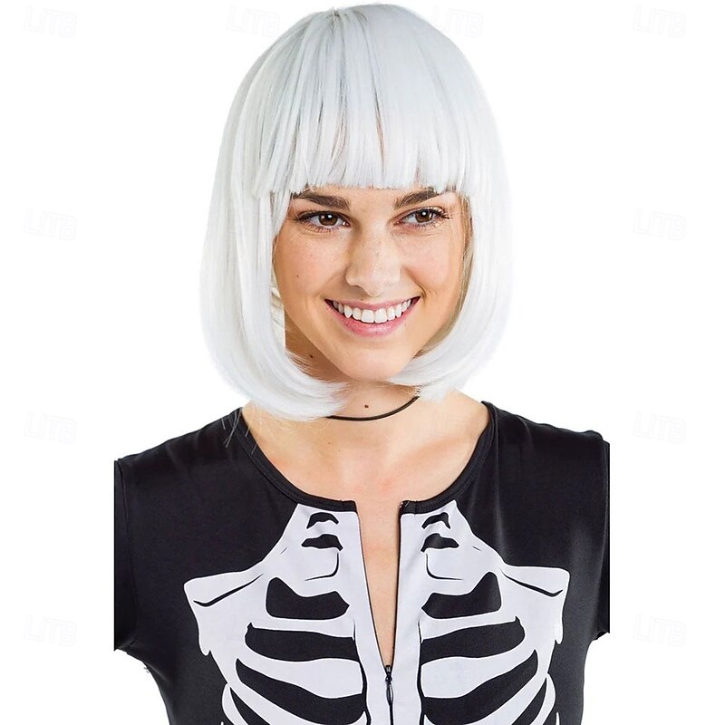 Short White Wig Halloween Cosplay Party Wigs