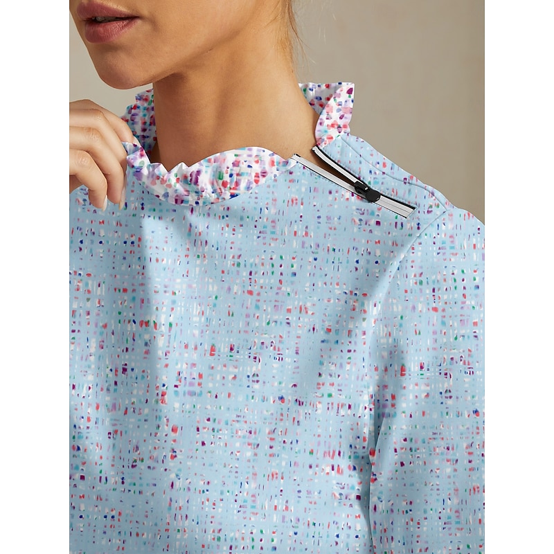 Women's Golf Pullover Sweatshirt Blue Long Sleeve Top Ladies Golf Attire Clothes Outfits Wear Apparel3