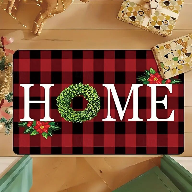 Christmas Dirt-Resistant Doormat, Entryway Floor Rug, Wear-Resistant Mat for Kitchen, Bathroom, and Living Room2