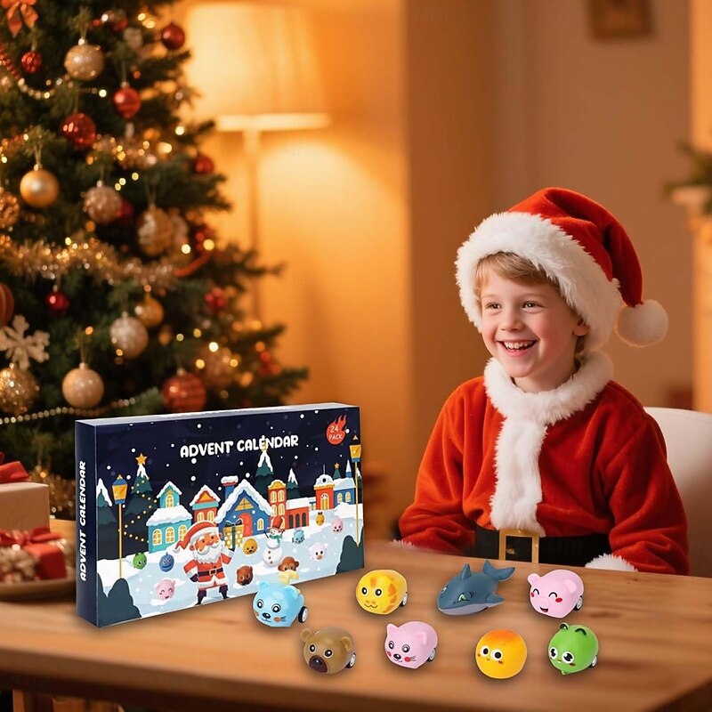 Car Christmas Advent Calendar 2025 for Kids, 24 PCS Animal Pull Back Cars Vehicle Toy Advent Calendars, 24 Days Christmas Countdown Calendar Race Cars for Boys Girls4