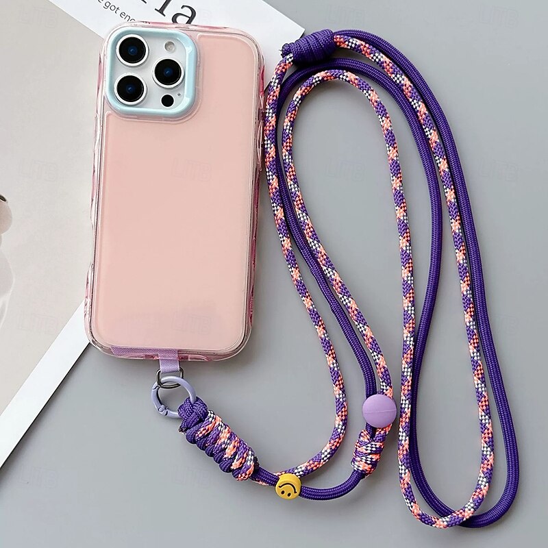 Phone Case For Lanyards Universal with Lanyard Color Gradient Geometric Pattern Polyester4