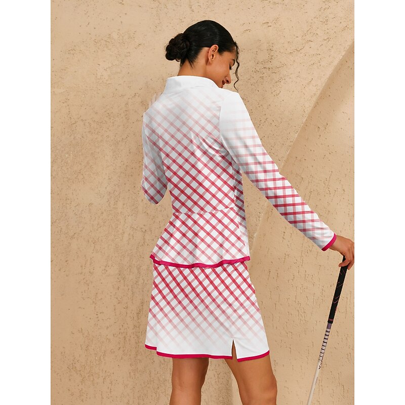 Women's Golf Polo Shirt Yan pink Long Sleeve Top Ladies Golf Attire Clothes Outfits Wear Apparel2