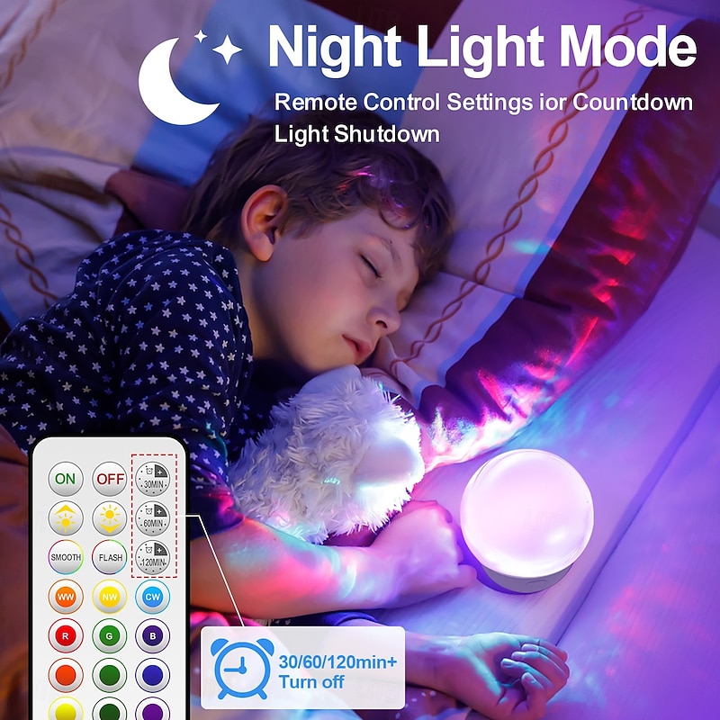 Rechargeable Light Bulbs with Remote Control, RGBCW 1800mAh Battery Operated Light Bulb, Detachable LED Light Bulbs for Wall Sconces, Emergency4