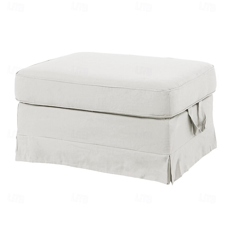 EKTORP Shoe Bench Cover, Solid Color Quilted 100% Cotton Slipcover, Durable Non-Slip Protector for Entryway or Home3