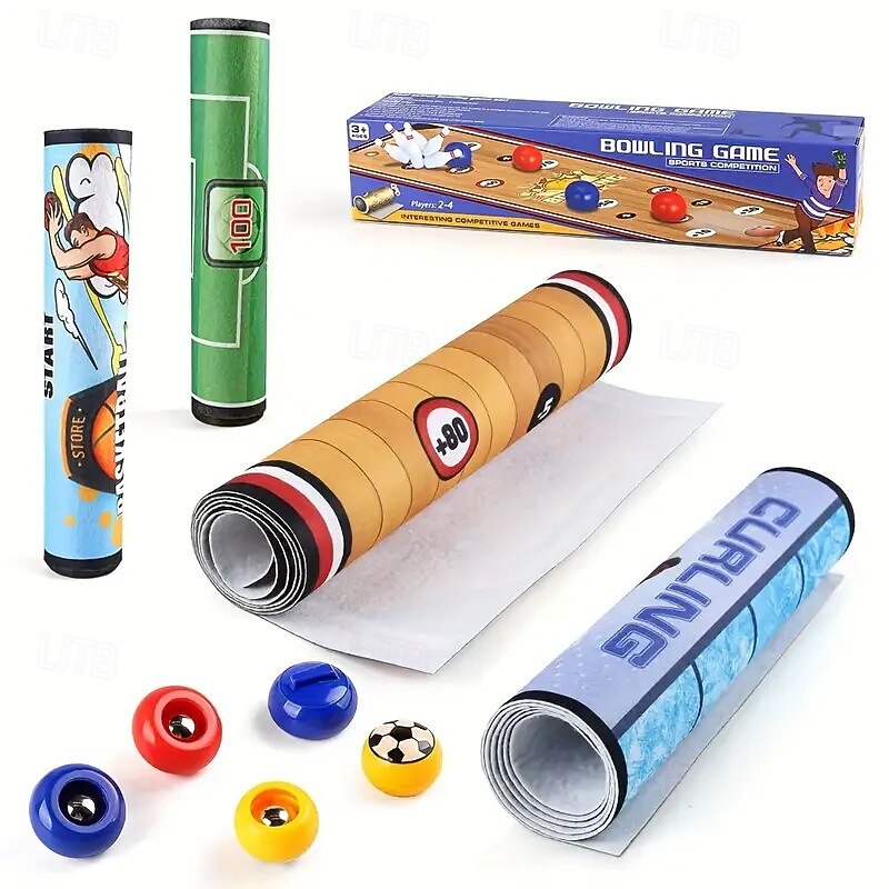 1 Set 3-in-1 Multi-Sport Battle Board Game - Football Bowling & Curling  Desktop Interactive Battle Game for Family Nights & Party Games - Ideal Tabletop for Christmas Birthday & Halloween Gifts4