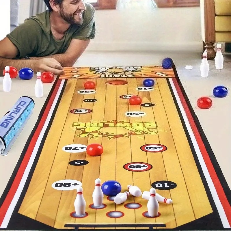 1 Set 3-in-1 Multi-Sport Battle Board Game - Football Bowling & Curling  Desktop Interactive Battle Game for Family Nights & Party Games - Ideal Tabletop for Christmas Birthday & Halloween Gifts