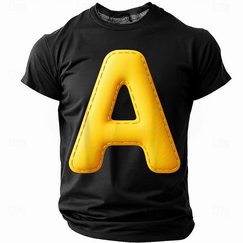 Men's Letter 3D T Shirt Short Sleeve T shirt 3D Print Crew Neck Shirt Fashion Daily Street Daily Black Red Blue Summer Spring Clothing Apparel S M L XL XXL XXXL4