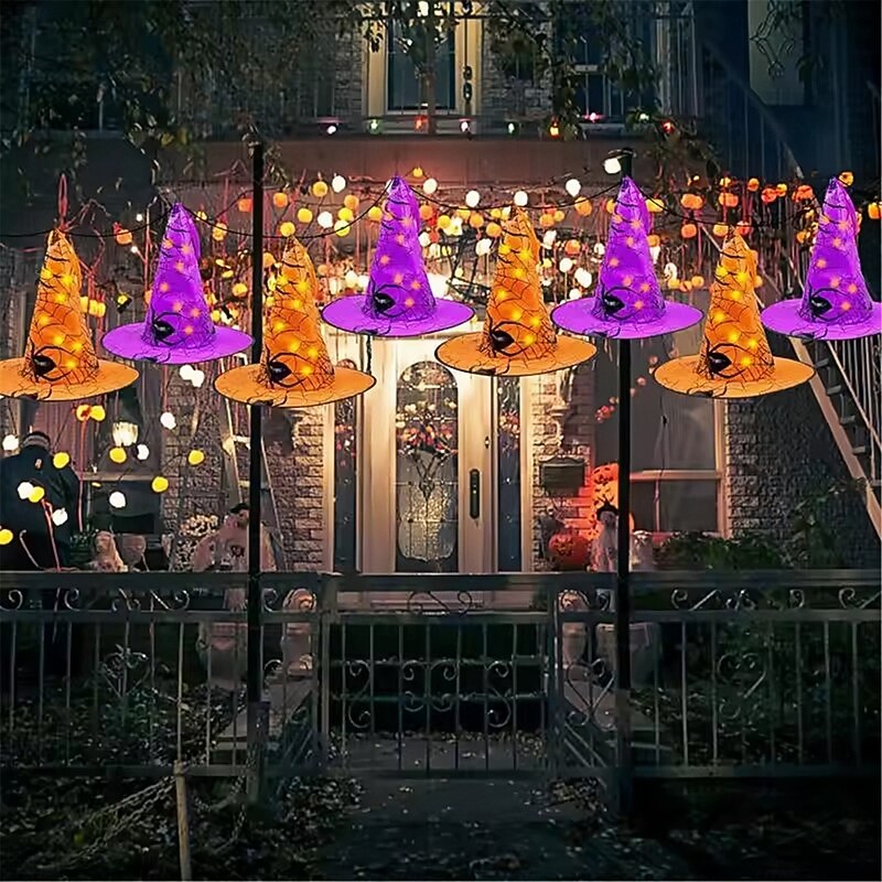 LED Hat Dress Up Hat Cosplay Costume Hat Holiday Props Decorative Hat for Garden Courtyard Tree Hanging Decoration  1PC3