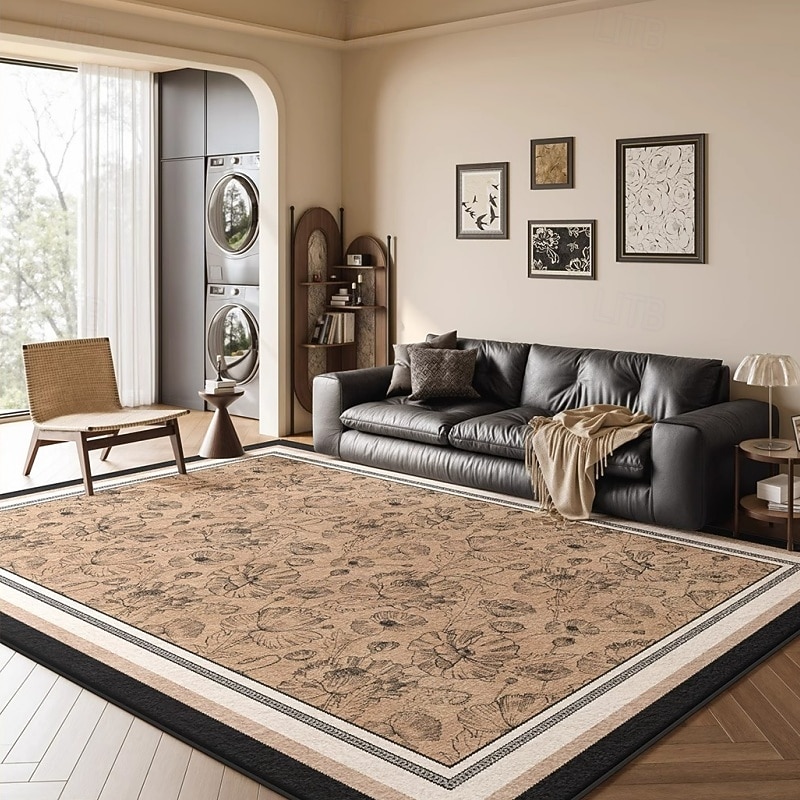 French Vintage Style Area Rug, Durable and Easy-Care Carpet for Living Room or Bedroom, Elegant Large Floor Mat for Sofa, Dirt-Resistant Home Decor