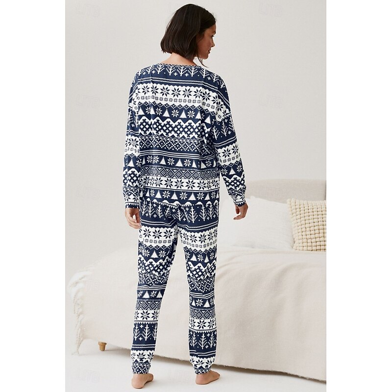 snowflake Family Christmas Pajamas Nightwear Men's Women's Boys' Girls' Family Matching Outfits Sweet Graphic Pattern Adults Kid's Christmas New Year Christmas Eve Home Wear Top Pants3