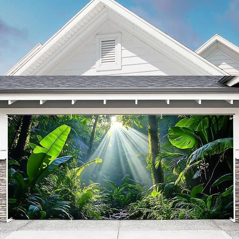 Tapestry Garage Door Cover Large Hanging Backdrop Mountain Archway Classic 3D Scenic Party Outdoor Shooting Backgrounds Front Door Home Decor4